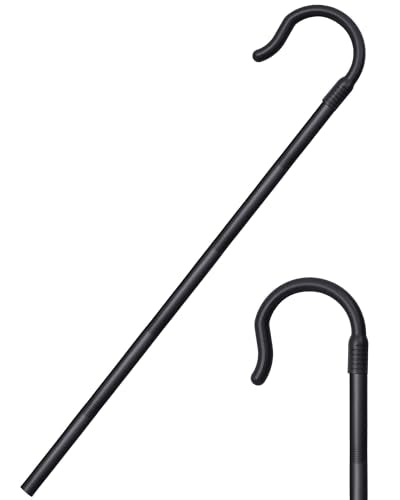 Poen Shepherds Hook Costume Staff 5ft Plastic Walking Cane - color: Black