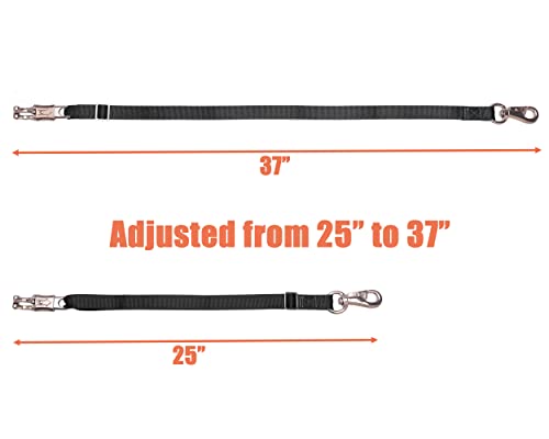 Adjustable Trailer Tie （2 Pack）-Horse Trailer Nylon Strap Tie，Adjusted from 25 to 37” - color: Black