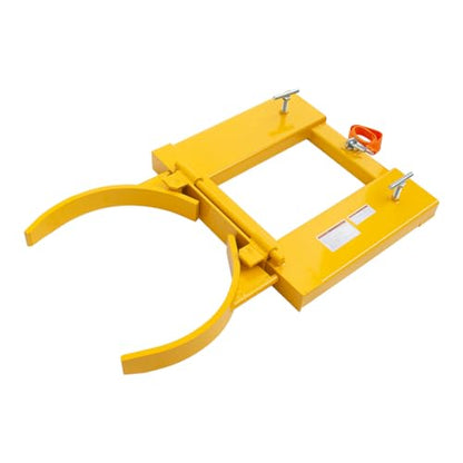 Drum Grabber 1500lbs Capacity Single Fork Mounted Drum Gripper, Hinged Folding Arm Design for 55 Gallon Drums up to 22.4" Diameter, Yellow - color: Single Drum Grab