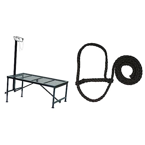 Weaver Leather Livestock Steel Trim Stand - Adjustable and Durable Trimming Stand for Sheep, Goats, and Other Livestock - Wire Headpiece Holds Animals in Place During Grooming, Black, 1 Ct (Pack of 1)