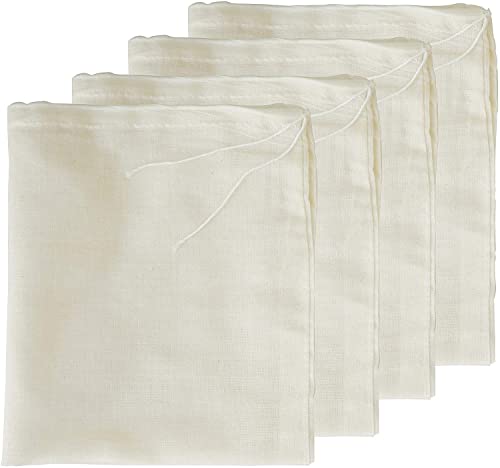 Cheesecloth Bags for Straining,Reusable Cold Brew Coffee Cheese Cloths Strainer,Large Nut Milk Tea Juice Bag,100% Natural Cotton Fine Mesh Filter Bags(Small,4 Pack) - size: Small,4 Pack