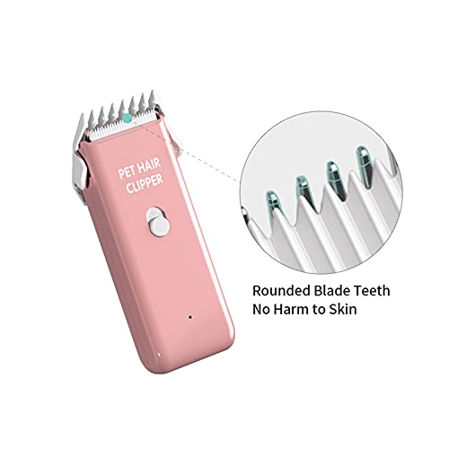 Dog Cat Home Hair Waterproof Clipper Portable Pet Shaver - color: Pink