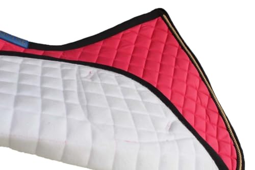 Horse Equine Contoured English Quilted Cotton All Purpose Saddle Pad 72TS37 - color: Pink