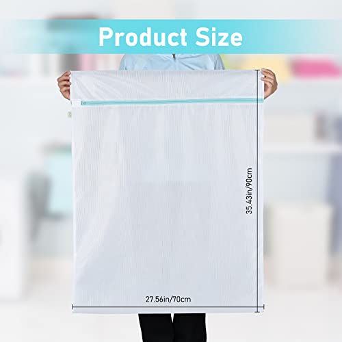OTraki Large Mesh Laundry Bags 28x35 inch Zipper Mesh Lingerie Bags for Washing Delicates Net Laundry Mesh Bag Machine Washable for Dorm Hotel Camp Don't Drying, Melting 140-176℉, White - size: 28 x 35 inch