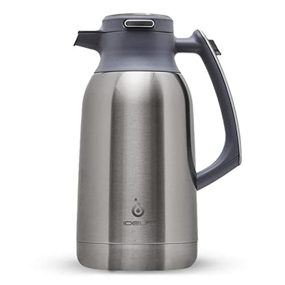 IDEUS Thermal Coffee Carafe 68oz, Beverage Dispenser Metallic - color: Metallic, size: 68 Ounces