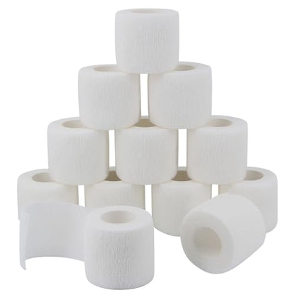 Self Adhesive Bandage Wrap Elastic Athletic Tape 12PCS 2 in X 14.7 ft White - color: White 12pcs
