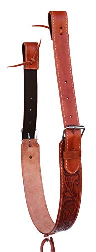 CHALLENGER Horse Western Carved Leather Rear Flank Back Cinch Girth Saddle Billets 9774-80 - color: Tan, size: 34" Long x 3" Wide