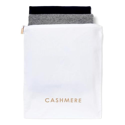 Cashmere Wool Sweater Storage Bag Pouch Set with integrated Cedar Wood - style: Cashmere