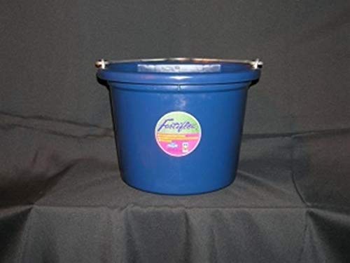 Fortiflex Flat Back Feed Bucket for Dogs/Cats and Small Animals, 8-Quart, Blue