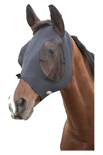 WeatherBeeta Deluxe Stretch Bug Eye Saver with Ears, Black/Black, Pony - color: Black/Black, size: Pony