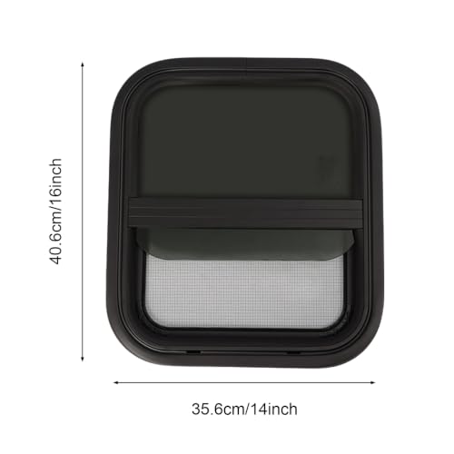 Teardrop Trailer Window, Universal Vertical Sliding RV Window with Screen Window, Direct Replacement, 14"W×16"H - size: 14"W×16"H
