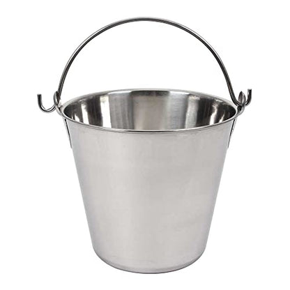 Lindy's 4-Quart Stainless Steel Bucket, Durable Seamless Bucket for Many Home Tasks, Carry Water or Milk, Fill with Food, Use as a Flower Pot, Cleaning Bucket, Table Centerpiece and Much More - size: 4 quarts