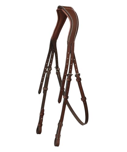 English Horse Bridle with Anatomic Crank Noseband & Detachable Flash | Vegetable Tanned Leather Jumping Bridle, Ergonomic Pressure Relief Crownpiece | Reins Included | Black, Brown - color: Oak Brown, size: Pony/Small Size