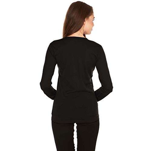 100% Merino Wool - Women's Midweight Base Layer - Long Sleeve Crew - color: 170 Lightweight Black, size: Medium