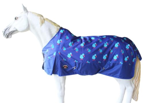 Challenger 1200D Turnout Waterproof Rain Light-Weight Sheet Plaid Horse Blanket 3EE11G - color: Duck Print, size: 76 inches