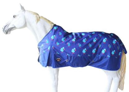 Challenger 1200D Turnout Waterproof Rain Light-Weight Sheet Plaid Horse Blanket 3EE11G - color: Duck Print, size: 64 inches