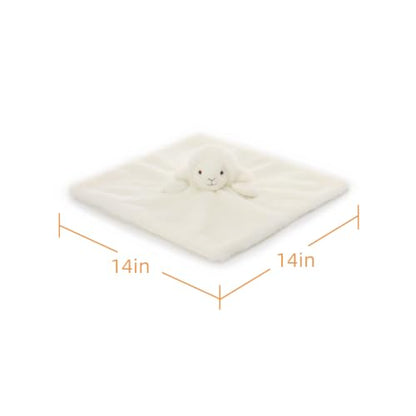 Apricot Lamb Plush White Lamb Sheep Stuffed Animals Security Blanket 14''