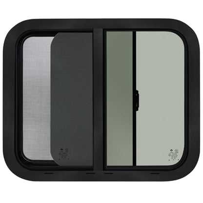 24"W x 20"H RV Windows for Cargo Trailer Camper,Tinted Horizontal Sliding - size: 24"W x 20"H