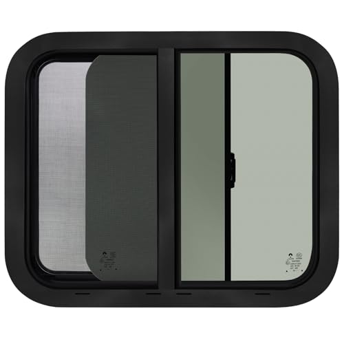24"W x 20"H RV Windows for Cargo Trailer Camper,Tinted Horizontal Sliding - size: 24"W x 20"H