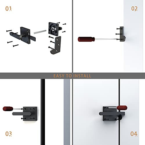 Sdstone Double Side Gate Latch,Heavy Duty Swinging Door Latch Gate Hardware for Wooden Fence,Gate Hardware for Left Inswing Outdoor Wooden Gates, Pool Gate, Backyard, Garden - style: GL-1 left inswing gate