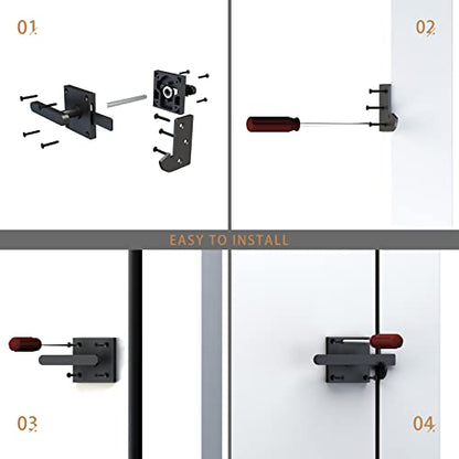 Sdstone Double Side Gate Latch,Heavy Duty Swinging Door Latch Gate Hardware for Wooden Fence,Gate Hardware for Left Inswing Outdoor Wooden Gates, Pool Gate, Backyard, Garden - style: GL-1 left inswing gate