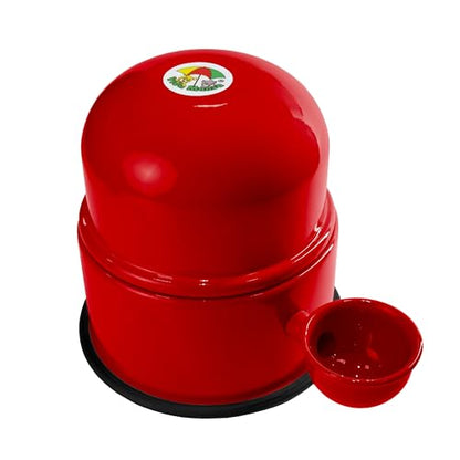 Pet Water Dispenser for Dogs and Cats, 47.3 oz – Gravity-Fed Aluminum Water Bowl, Prevents Wet Fur, Provides Continuous Fresh Water, Electrostatic Coated Finish, Vida Mansa (Red) - color: Red