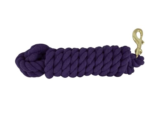Showman 10' Braided Cotton Lead w/Brass Snap - color: Purple
