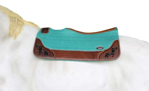 Horse Western Contoured Wool Felt Therapeutic Saddle Pad Black 39208 - color: Teal