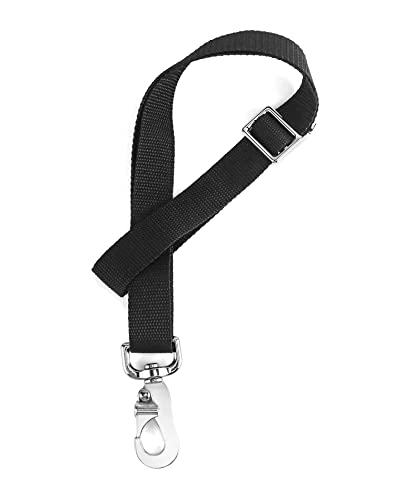 QWORK Horse Bucket Strap, Nylon, 6 Pack, Adjustable 21" to 32" Length, for Hay Nets, Water Buckets, Outdoor Feeders, Black
