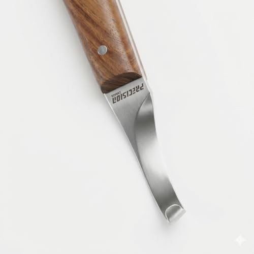 Precision Farrier Tools Super Sharp Hoof Knife Farrier Tools Right-Handed Hoof Knife with Wooden Handle for Horse & Cow Hoof Trimming