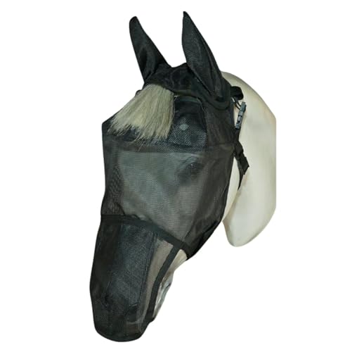 EquiVizor 95% UV Eye Protection (Mini) Horse Fly Mask with Ears/Nose. Helps with Uveitis, Corneal Ulcer, Light Sensitive. Designed to Stay On Your Horse, Off The Ground. - size: Mini