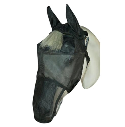 EquiVizor 95% UV Eye Protection (Mini) Horse Fly Mask with Ears/Nose. Helps with Uveitis, Corneal Ulcer, Light Sensitive. Designed to Stay On Your Horse, Off The Ground. - size: Mini