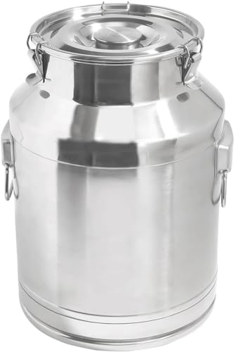 14 Liter 3.7 Gallon Stainless Steel Milk Can Milk Bucket Wine Pail Bucket Large Capacity Milk Can Tote Jug with Sealed Lid and Carry Handle - size: 14L