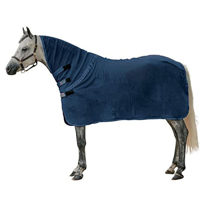 Dura-Tech Pony Fleece Contour Cooler | Ultimate Horse Comfort | Superior Stable Dryness | Optimal Pony Care - color: Navy