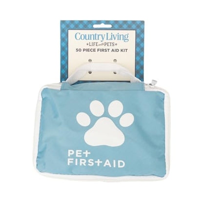 Country Living 50-Piece Pet Travel First Aid Kit – Emergency Pet Care for Home & Travel – Treats Cuts, Scrapes, Bites, & Minor Injuries – Essential Safety Kit