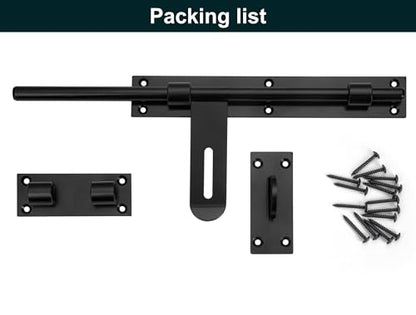 17" Slide Bolt Gate Latch，Face Mount Weld/Screws on gate Left/Right Side