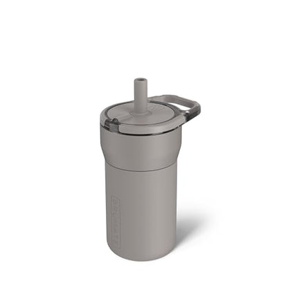 BrüMate Leap 12oz 100% Leakproof Kids Tumbler with Handle and Silicone Soft Straw | Drop Resistant Silicone Sleeve | For Kids 4+ | Insulated Stainless Steel | Cup Holder Friendly | 12oz (Mocha) - color: Mocha