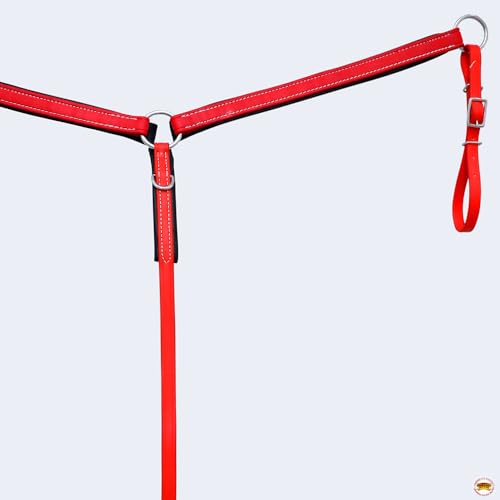 HILASON Western Horse Biothane Leather Breast Collar Tack - color: Red & Black