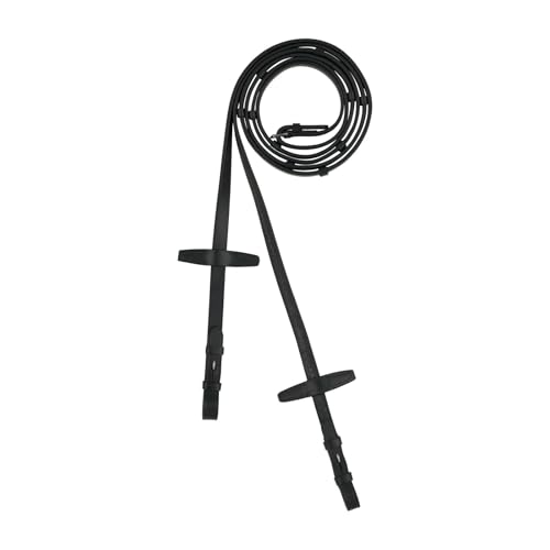 Horze Walthamstaw Leather Reins with Stops - Black - Horse - color: Black