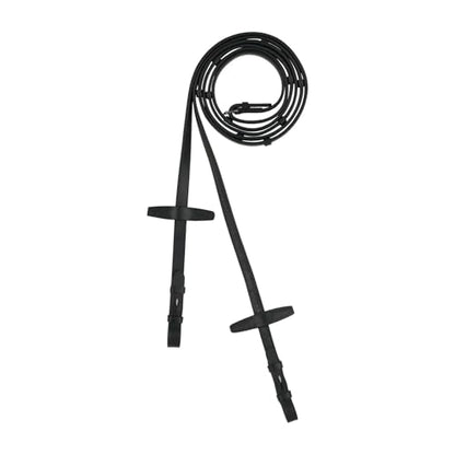 Horze Walthamstaw Leather Reins with Stops - Black - Horse - color: Black