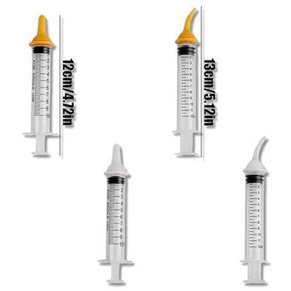 Pet Feeding Syringe with Nipple, Silicone Feeding Tools for Kitten Puppy Feeding Syringe for Newborn Cat Dog Small Animals Rabbits (10ml+12ml) - color: 10ml+12ml