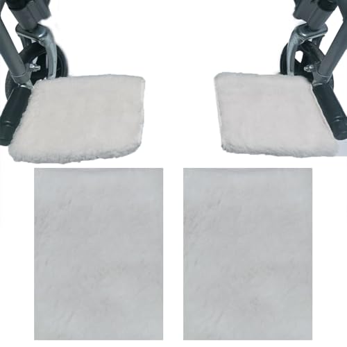 Faux Synthetic Sheepskin Bed Pad Wheelchair Blanket Wheelchair Leg Rest Pad Foot Protectant Recliner Leg Cushion Footrest Cover Foot Armrest Covers Footplate Protector(Apricot) (Footrest Pads) - size: Footrest Pads