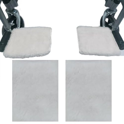Faux Synthetic Sheepskin Bed Pad Wheelchair Blanket Wheelchair Leg Rest Pad Foot Protectant Recliner Leg Cushion Footrest Cover Foot Armrest Covers Footplate Protector(Apricot) (Footrest Pads) - size: Footrest Pads