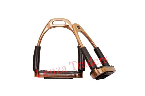 Rose Gold Flexible Stirrups Horse Riding Bendy Flex Safety Irons S Steel - size: 4" inch
