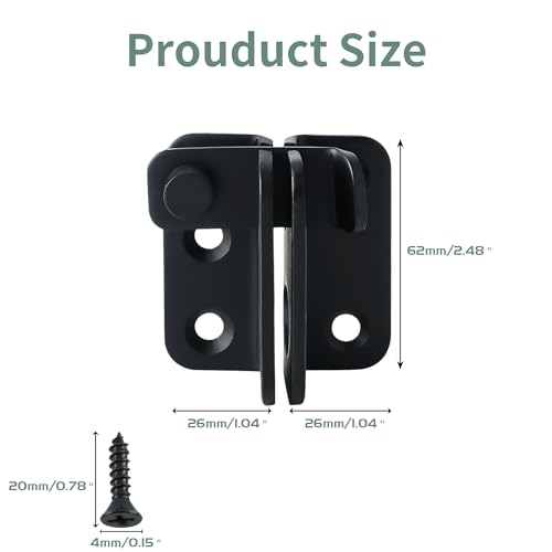 Mooche Flip Latch Gate Latch with Padlock Hole, Black-1Pack 2.48"*2.08" - color: Black, size: 1 pack-Stainless Large size