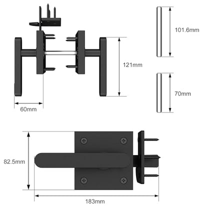 Sdstone Double Side Gate Latch,Heavy Duty Swinging Door Latch Gate Hardware for Wooden Fence,Gate Hardware for Left Inswing Outdoor Wooden Gates, Pool Gate, Backyard, Garden - style: GL-1 left inswing gate