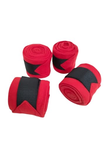 Horse Leg Bandage/Horse Leg wrap (Set of 4) Red, Blue, Navy Blue, and Black (RED) - color: RED