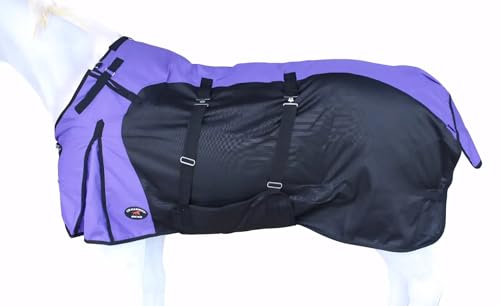 CHALLENGER 1200D Horse Turnout Waterproof Heavy Weight Winter Blanket 5EE20PR - color: Purple/Black, size: 64"