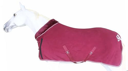 Challenger Horse Soft Fleece Cooler Contoured Exercise Blanket Liner Sheet Wicks 43MI03BG - color: Burgundy, size: 66 inches