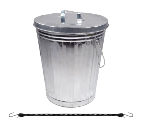 Mytee Products Galvanized Trash Can with Lid Ideal for Trailers - 10 Gallon Steel Mounted Small Outdoor Garbage Can for Home, Office, Bathroom, Kitchen - Fire and Heat Resistant - color: 1 - Pack, size: 10 Gallon
